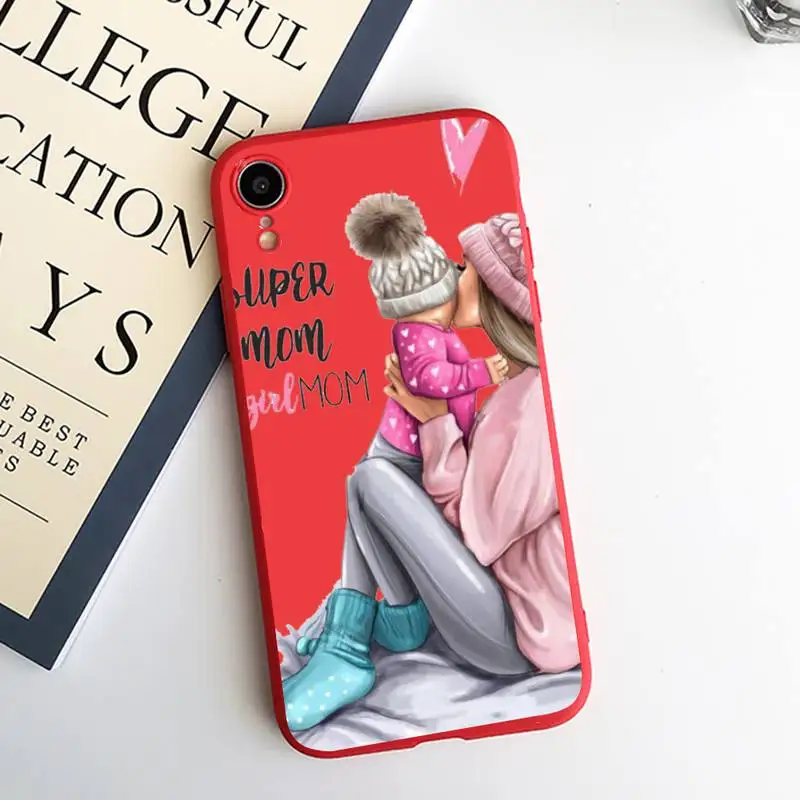 

Fashion Super Dad Mom Baby Girl Phone Case Candy Color for iPhone 6 7 8 11 12 s mini pro X XS XR MAX Plus