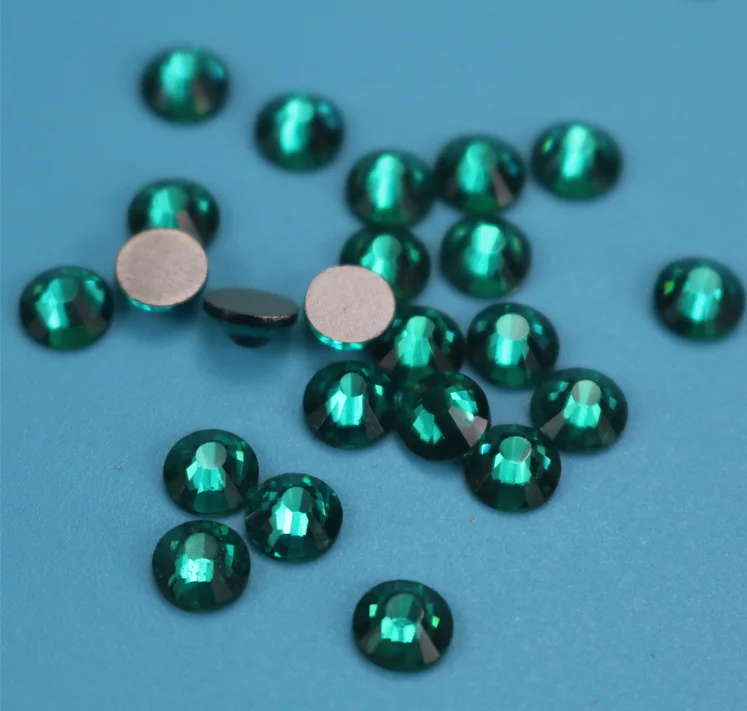 Размер s8 малахитовые зеленые блестящие стразы без горячей фиксации плоское с