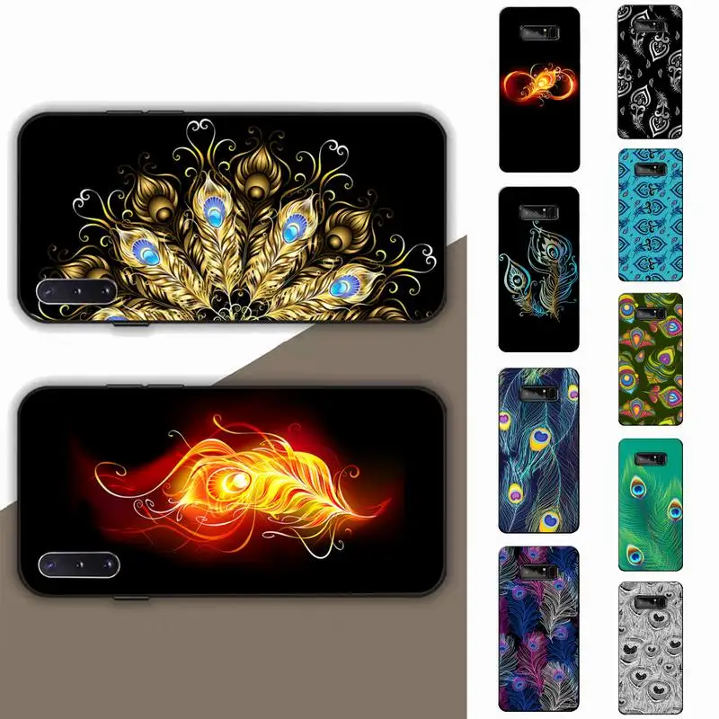 

Peacock Feather Phone Case for Samsung Note 5 7 8 9 10 20 pro plus lite ultra A21 12 72