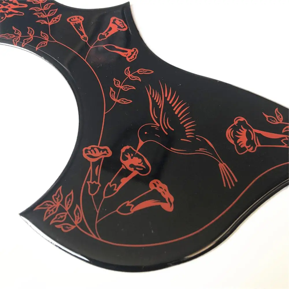 

Balck color 2mm Thickness pick guard for Acoustic guitar,Red Hummingbird pick-guard thick celluloid pickguards