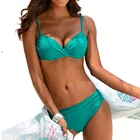 Женский купальник с чашками пуш-ап, пикантный бразильский комплект бикини с лямкой через шею, пляжный раздельный купальник в бразильском стиле, танга, 4 #, 2021