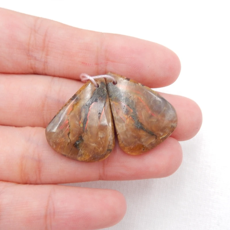 

Charms Gemstone Ammonite F ossil womem fashion Earrings bead,Semiprecious stone earring25x18x5mm7.3g
