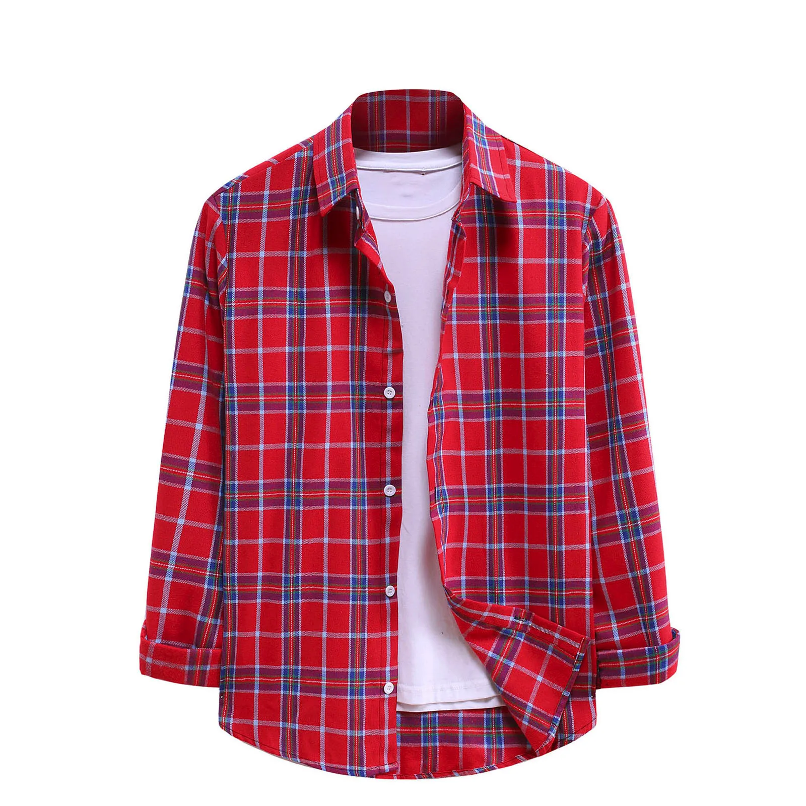

2020 Fashion Shirt Chemise Homme Casual Spring Autumn Plaid Casual Shirts Man Long Sleeve Comfort Slim Fit Styles Men's Jacket