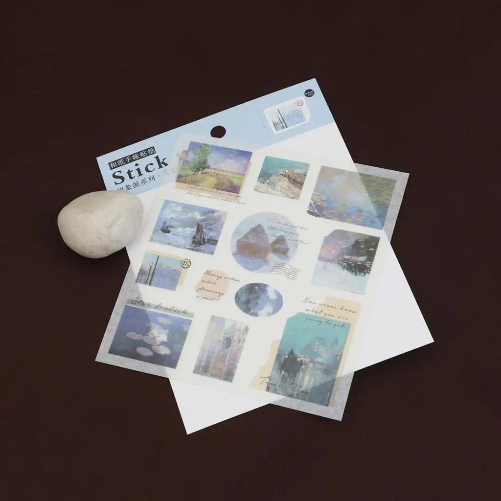 

2Sheets Paper DIY Scrapbook Deco Stickers Multicolor Natural Scenery DIY Hand Account Diary Stationery 13cm(5 1/8")x12cm(4 6/8")