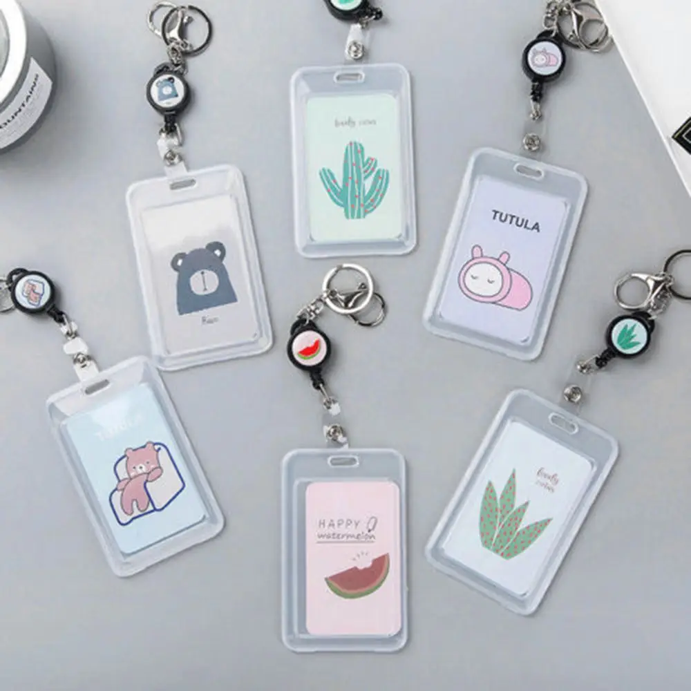 Фото ISKYBOB Plastic Cute Cartoon ID Bus Card Pass Holder Keyring Key Chain Case Wallet Pouch Hot Sale Багаж и сумки ISKYBOB Plastic Cute Cartoon ID Bus Card Pass Holder Keyring Key Chain Case Wallet Pouch Hot Sale Багаж и сумки