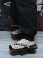 summer man slippers japanese wooden geta cosplay samurai sandals shoes man flop flops thick bottom platform sandals