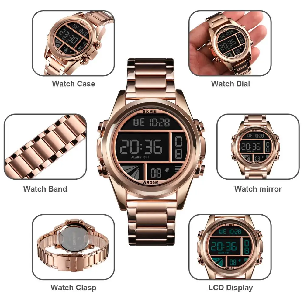 SKMEI 1448 reloj hombre модные светильник мужские спортивные часы с секундомером календарь