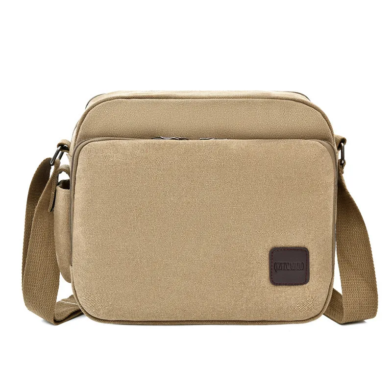 

Good Quality Retro Blank Mens Big New Shoulder Canvas Cross-body Bag Casual Multi-pocket Vintage Messenger for Man Cheap Handbag