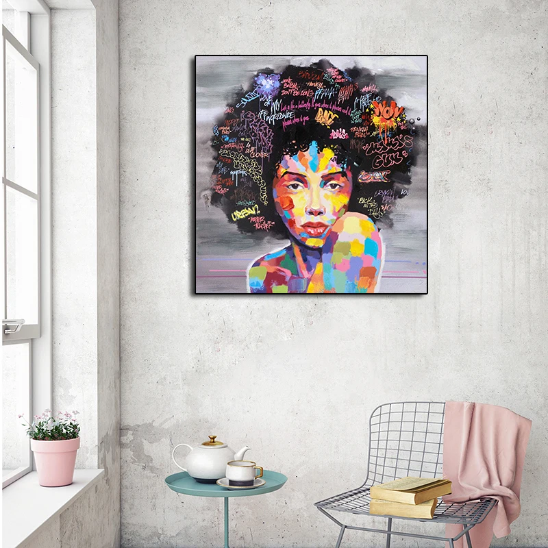 Картина маслом с изображением Африканской Женщины творческий портрет холст