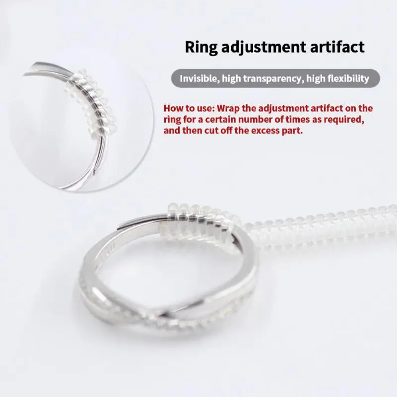 

Invisible Transparent Spiral Based Ring Sizer Adjuster Jewelry Tool Ring Guard Insert Tightener Reducer Resizing For Jewelry