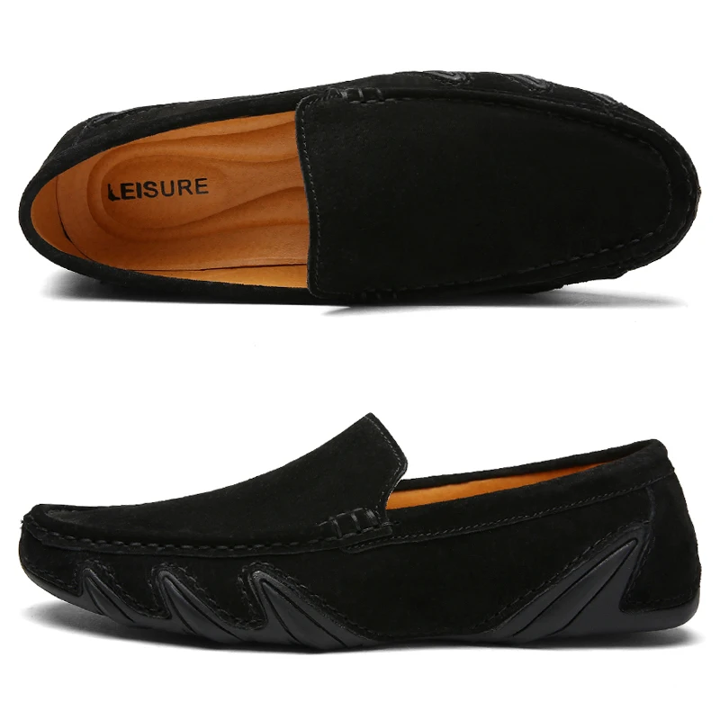 Замшевые мужские кожаные туфли повседневная мужская обувь для вождения сезон