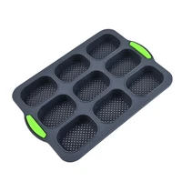 delicate flexible 9 cavities easy demould bread dessert mold silicone baking tray lightweight kitchen supplies