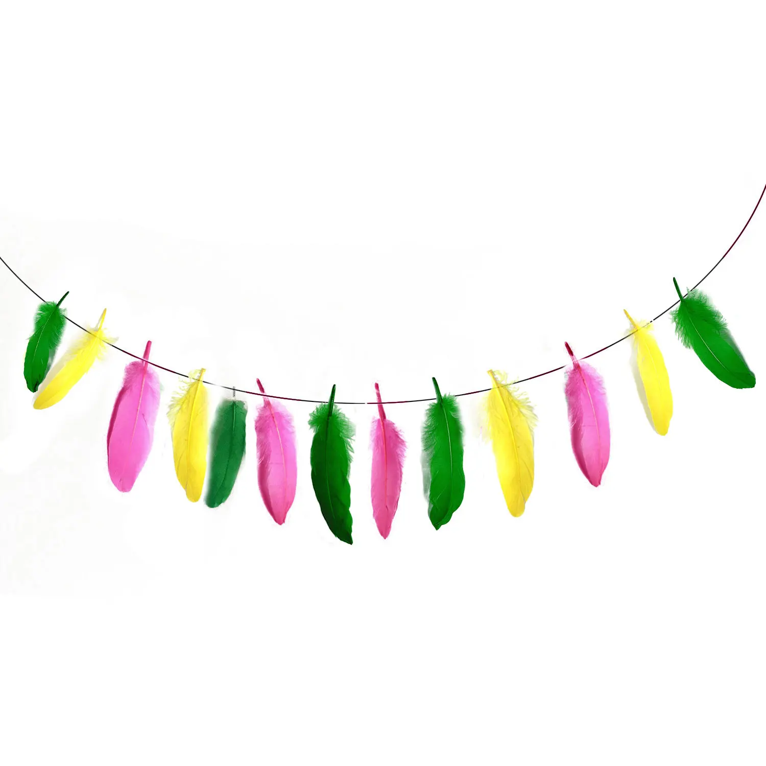 13 шт. Декоративная гирлянда с разноцветными перьями|Флажки вымпелы и конфетти| |
