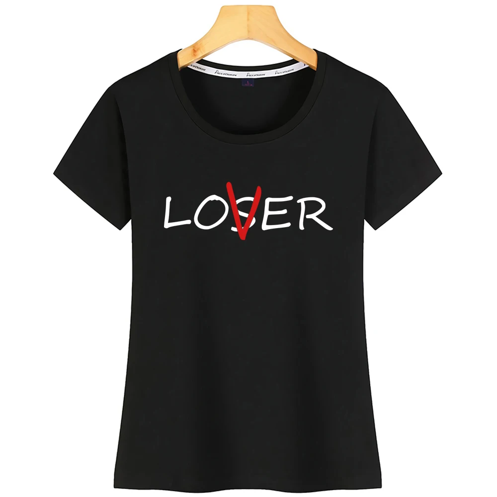 Топы футболка женская Loser Lover забавные надписи короткая футболка|Футболки| |