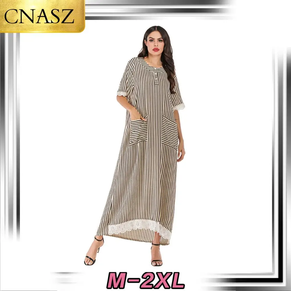 2019 Новые мусульманские турецкие Дубай Африканский стиль повседневное Полосатое