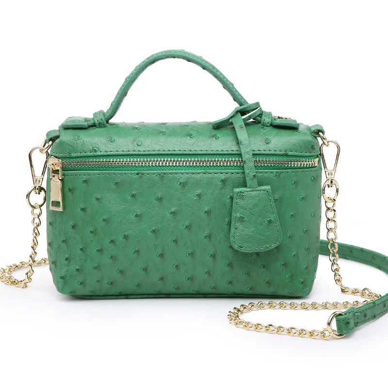 Ostrich Green Классический страуса кожаная сумка от китайской фабрики ретро мягкая кожаная сумка клатч вечерняя сумочка; BS010 Для женщин; мужские лоферы под кожу питона Женская сумочка для вечерние - Цвет: Ostrich Green