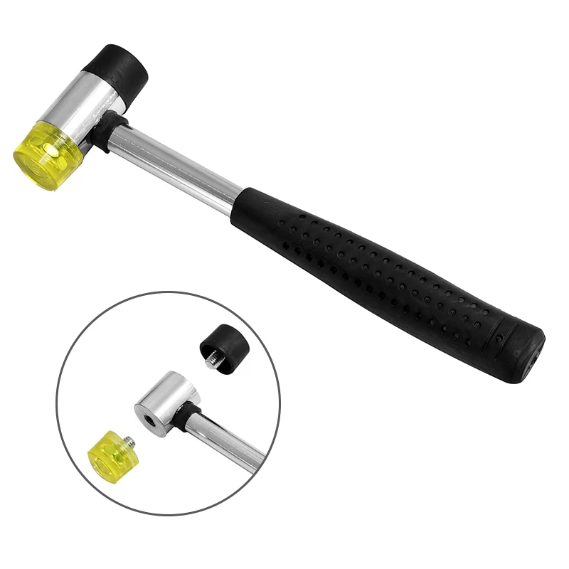 

IMZAY Rubber Handle Hammer Handmade DIY Tools Steel Pipe Handle Hammer Leathercraft Carving Hammer Sew Leather Cowhide Tool Kit