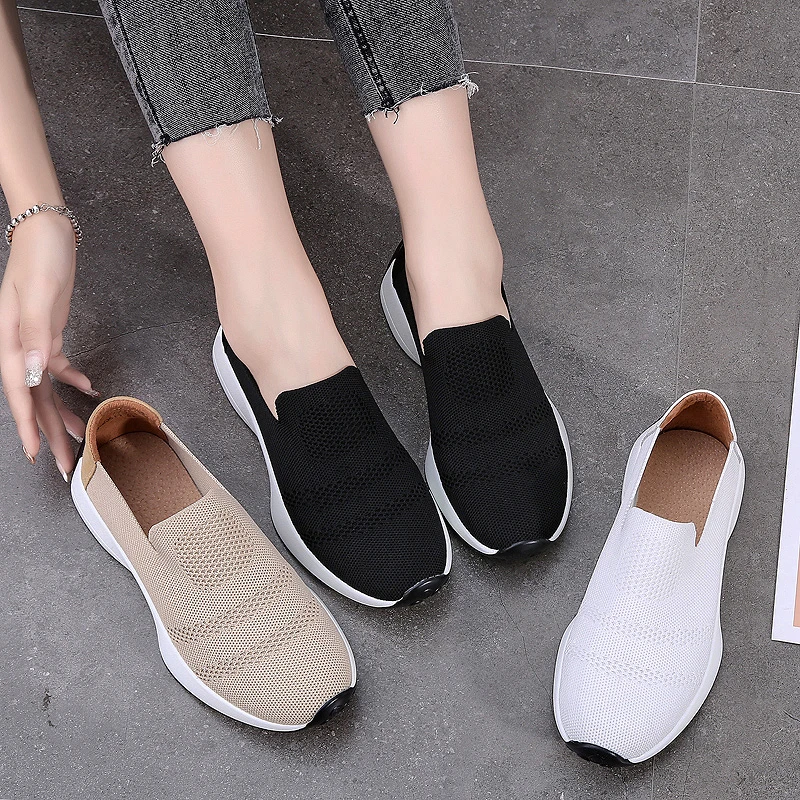 

Women Sneakers Fashion Breathable Mesh Casual Shoes Platform Sneakers Women Platform Slip-On Flats Shoes Woman Zapatos De Mujer