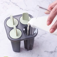 4 cells food grade ice cream mold ice cube tray diy homemade dessert popsicle molds with stick barrel mould tool