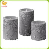 lxyy factory outlet grain lace floral candle molds silicone candle