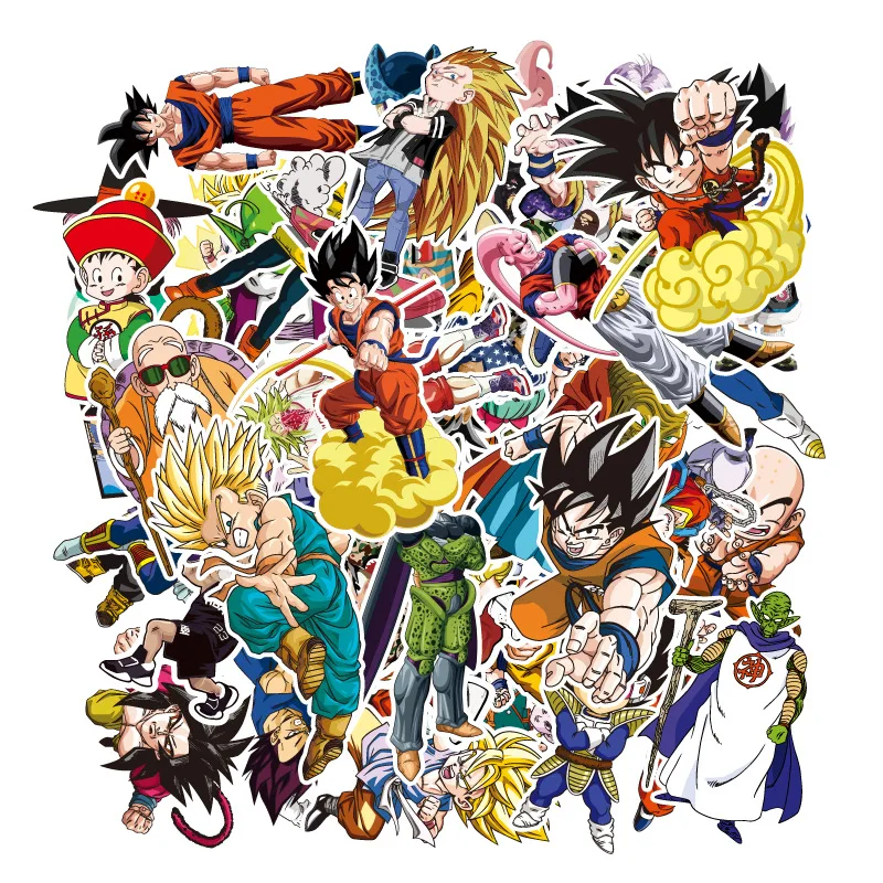 

100PCS Dragon BallED Z Waterproof Cartoon Children's Toy Mixed Sticker Scooter Bike Mobile Laptop Traveling Bag Funny Doodle