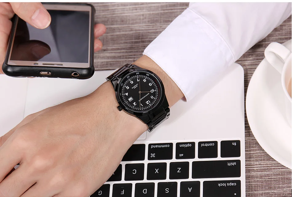 

Men Top Luxury Brand Sports Wristwatch Calendar Display Silver Pilot Watch Business Waterproof Creative Watch Relogio Masculino