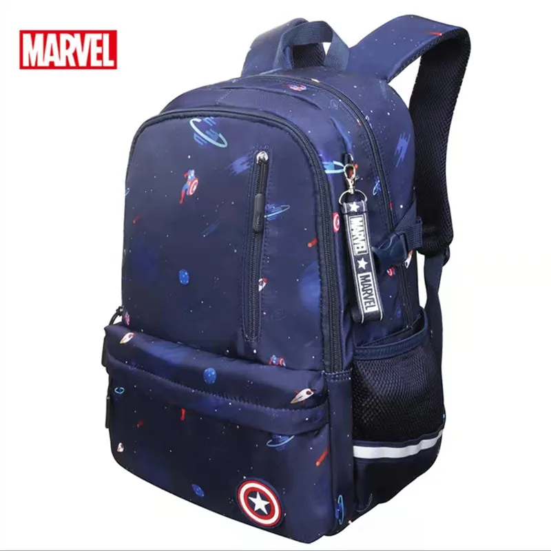 Disney New School Bag For Boys Iron Spider Man Captain America Primary Student Shoulder Orthopedic Backpack Grade 1-5 Mochila