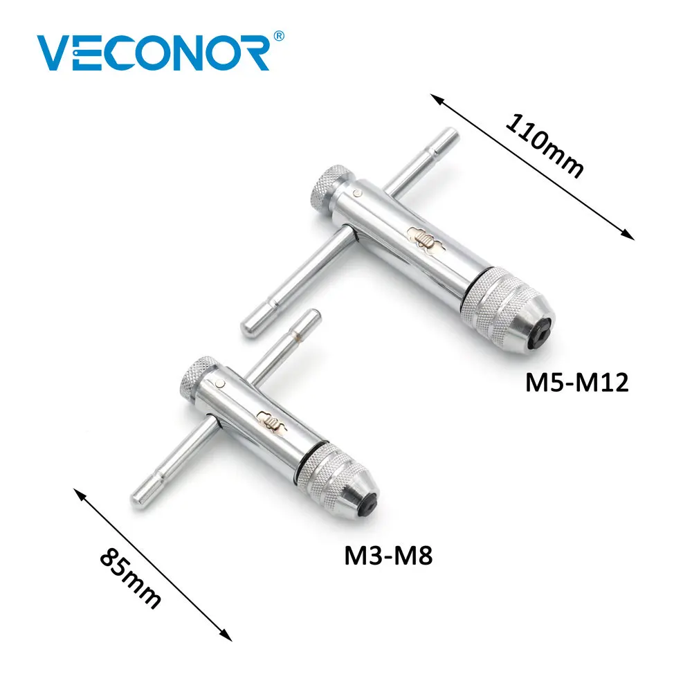 VECONOR 8pcs Reversible Ratchet Tap Wrench Kit with 7pcs Taps Screw Thread Machine Tool Holder | Инструменты