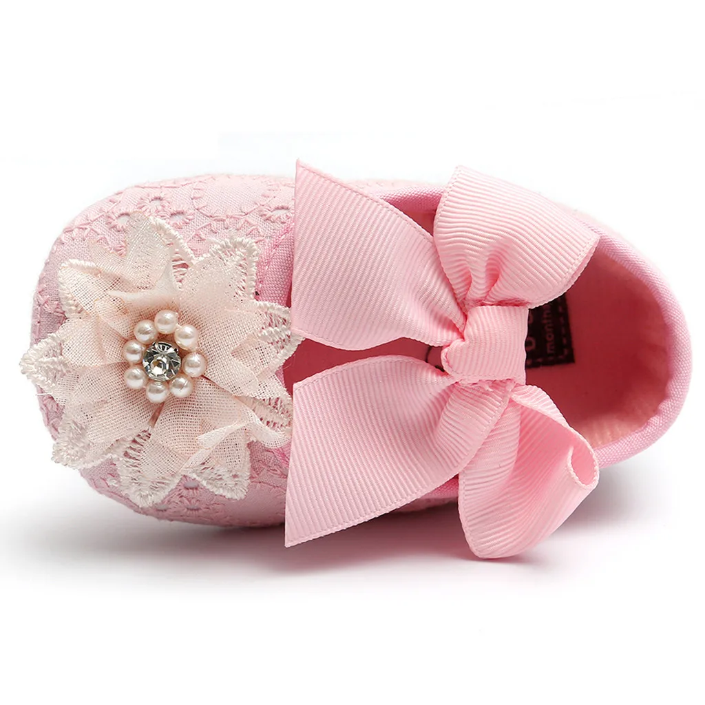 Обувь для маленьких девочек обувь новорожденных без застежки с бантом бабочкой