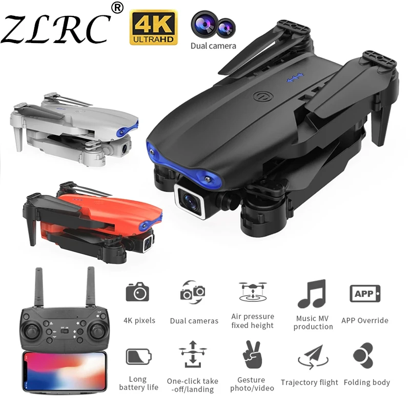 ZLRC мини Дрон 4K HD Двойная камера селфи вертолет на дистанционном управлении Квадрокоптер Складная рукоятка K3 БПЛА режим удержания высоты Дрон игрушки подарок для детей