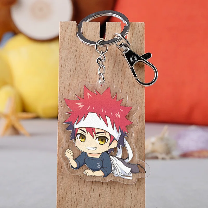 

Food Wars Keychain Shokugeki no Soma Anime Figure Kawaii Yukihira Sōma Megumi Tadokoro Acrylic Keyring For Women Man Trinket