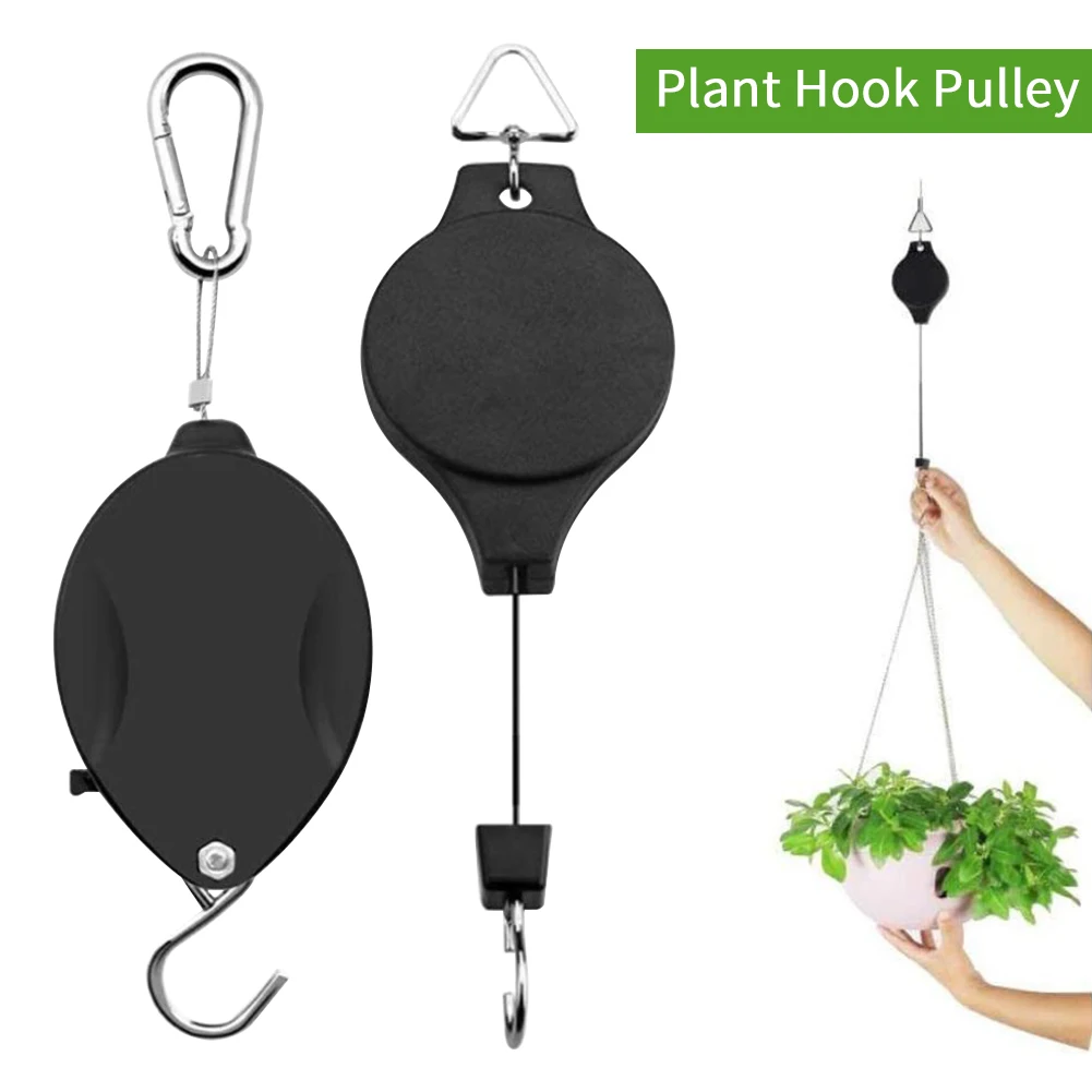 4pcs Feeding Garden Watering Multipurpose Plant Hook Pulley Easy Reach Pull Down Hanging Flower Basket Retractable Hanger Indoor |