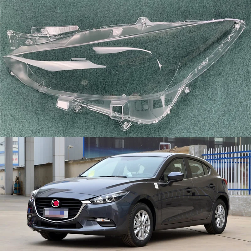 

for Mazda 3 Axela Headlight cover 17-year transparent headlamp shade glass headlamp shell mask headlight cover 2pcs