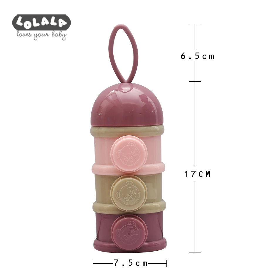 

3-layer Frog Style Portable Baby Food Box Box Grain Cartoon Milk Powder Milk Formula Milk Powder Milk Container Dinosaur Bibs