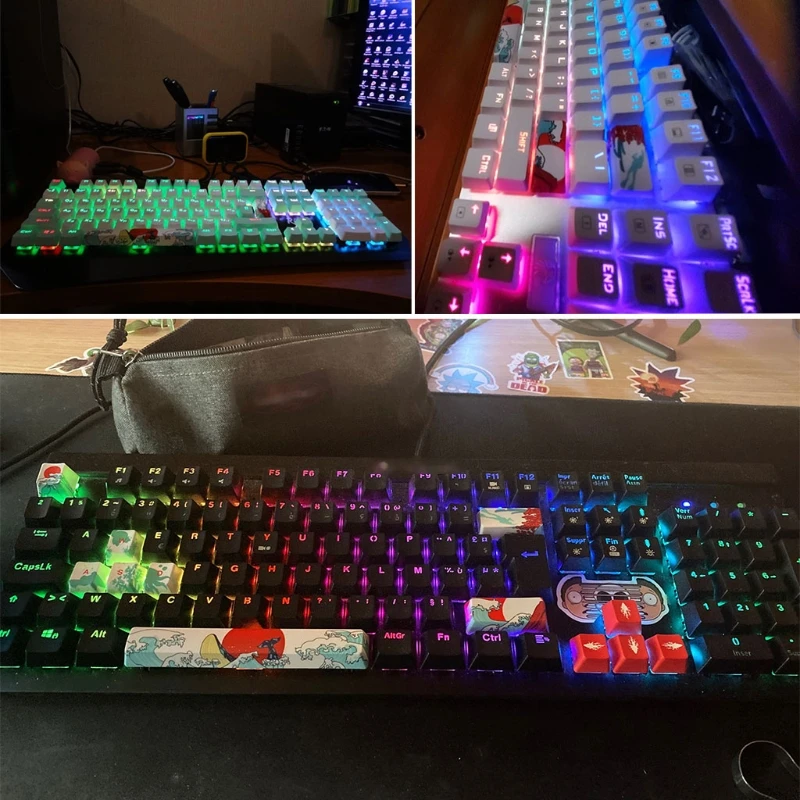 

Dye Subbed Keycap 12 Keys 6.25u Spacebar Pbt Custom Mechanical Keyboard Beauty of Cherry/ Girl in Red/ Sea Rhythe Theme