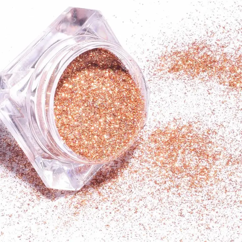 

0.2g Rose Gold Black Holographic Nail Powder Glitter Laser Holo Shimmer Nail Art Decorations Manicure Shining Chrome Pigment