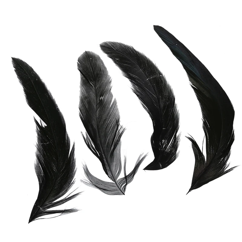 Крашеный петух перо для костюмов/шляп/украшения черный|Перо| |