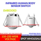 AC 110-240 В 220 В Потолочный инфракрасный датчик человеческого тела, диаметр отверстия 4 см, малый тип, 120 градусов, инфракрасный детектор