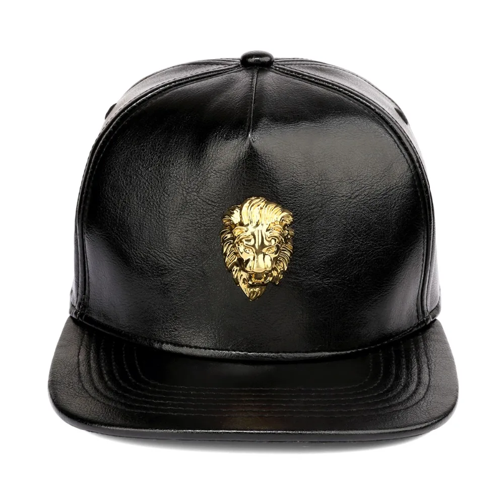 Хорошее качество черная голова льва король бейсболки с логотипом из