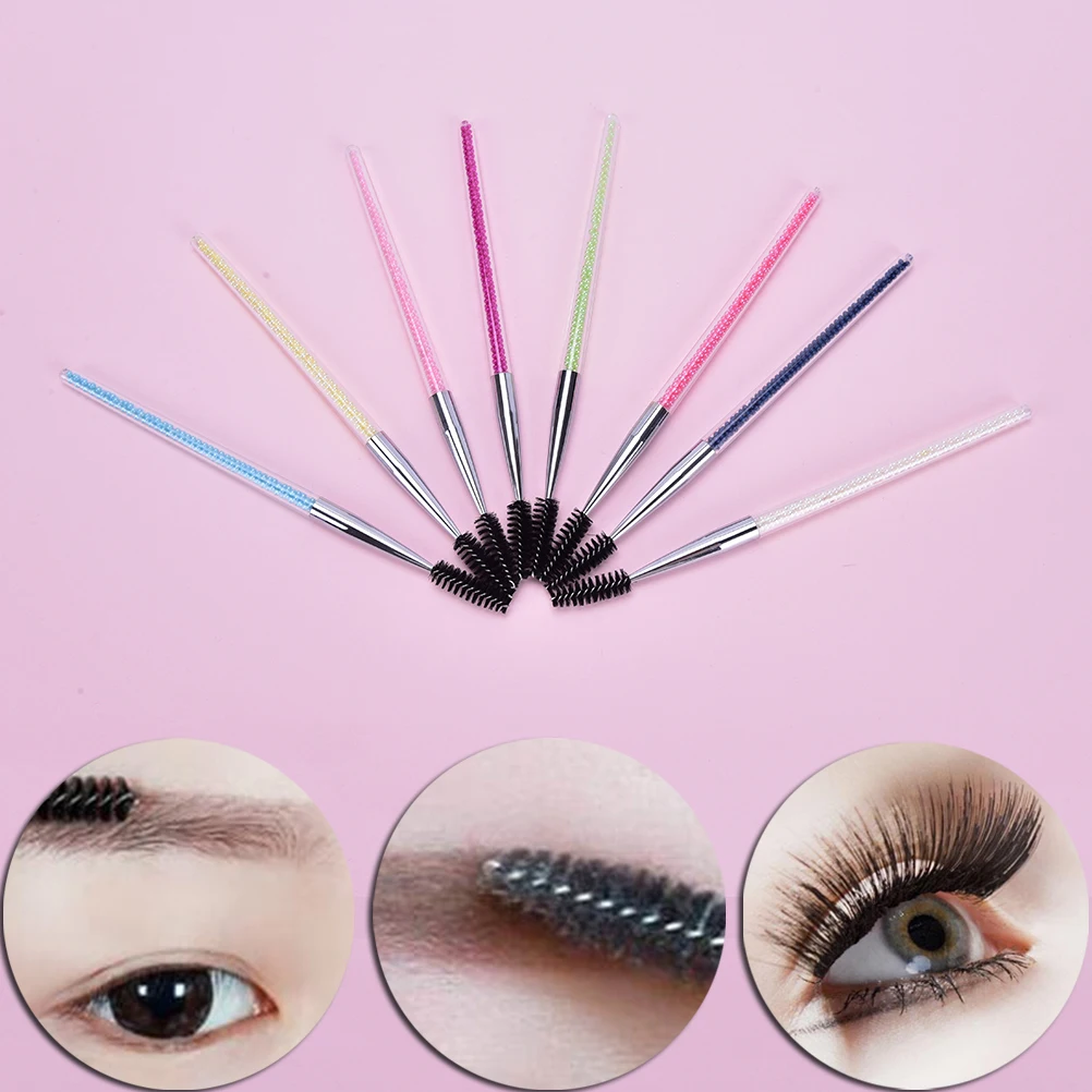 

1Pc Rhinestone Eyelash Brush Mascara Applicator Eyebrow Comb Spiral Wands Makeup Tool