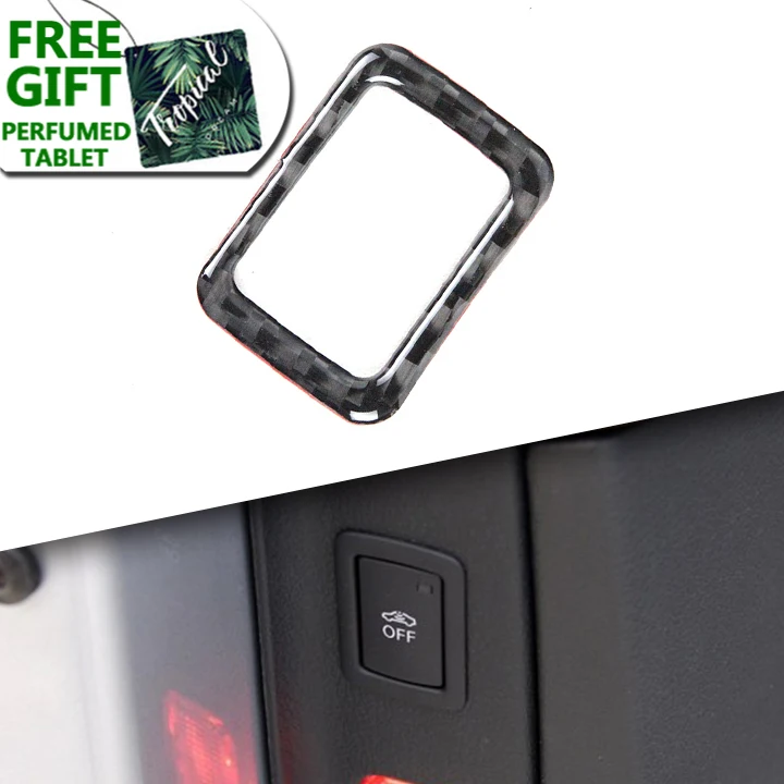 

Carbon Fiber Car Interior Kid Children Safety Button Cover Security Switch Decoration Sticker Trim for AUDI Q7 2016 2017