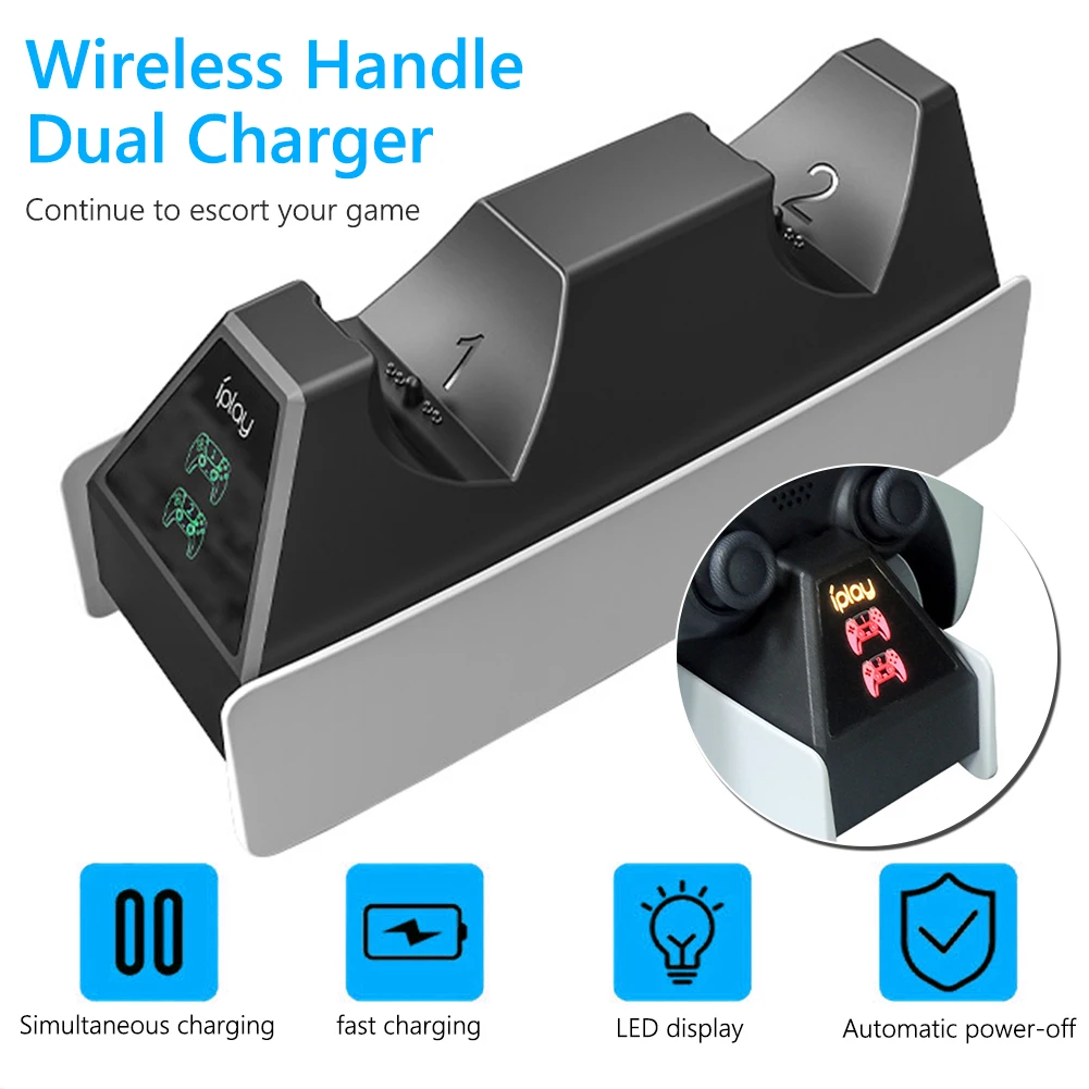 dual controller charging dock for sony ps5 joystick gamepad charger stand cradle electronic machine accessories free global shipping