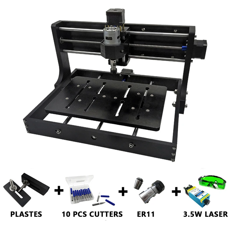 Модернизированный DIY CNC 3020 гравировальный станок, фрезерный станок для дерева, лазерный гравер, используется с поддержкой GRBL управления в автономном режиме - Цвет: with 3.5W