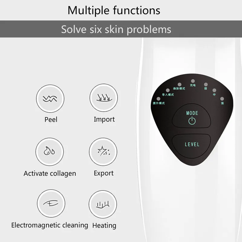 Ультразвуковой вибрационный массажер для лица микротоковое устройство массажа