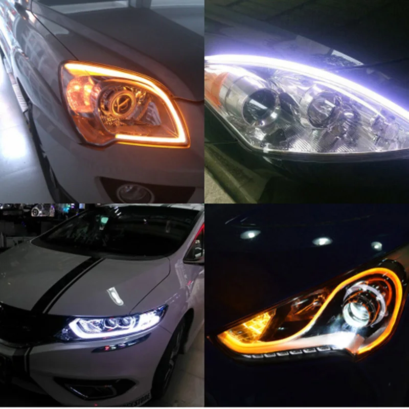 2 предмета 30 см x 45 60 DRL гибкие светодиодные трубки полосы Светодиодные
