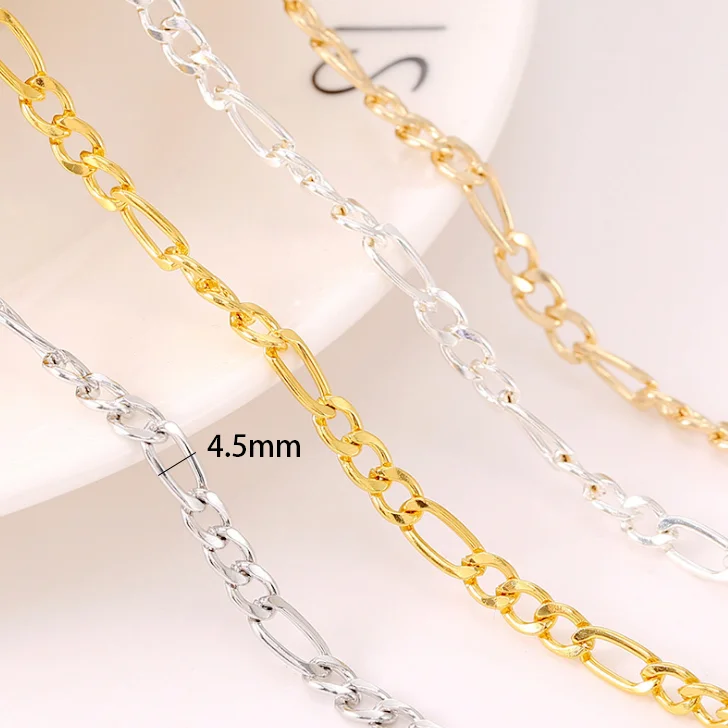 

2 metre18K gold NK chains copper lock chains 4mm adjustable chains for women girl DIY jewelry necklace earring bracelace making