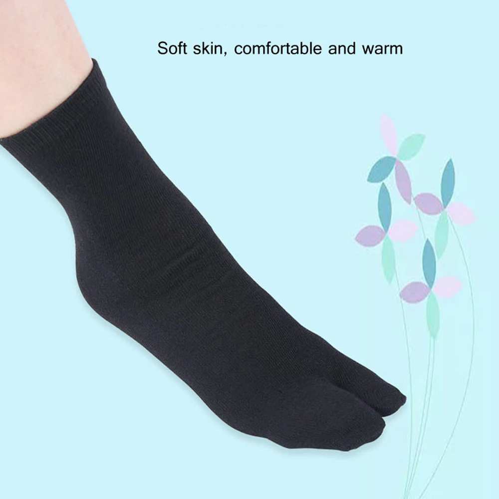 

1 Pair Short Cotton Two Fingers Socks Breathable Prevent Beriberi Two Toe Socks for women men Dress protect Socks