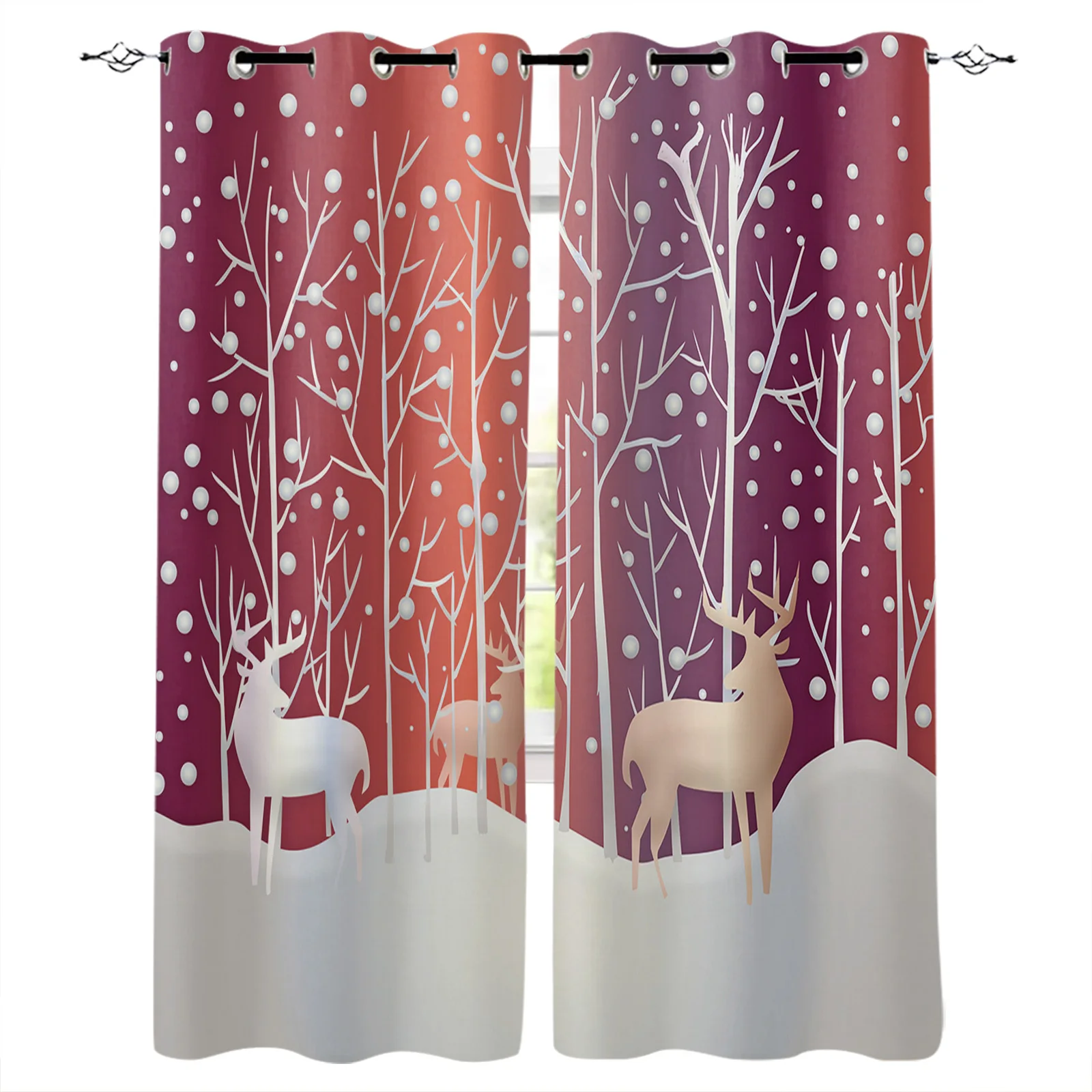 

Рождественские Зимние разноцветные шторы для гостиной, спальни, кухни, окна, Декор для дома, рождественские подарки, новый год