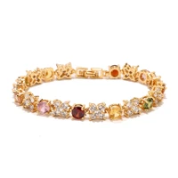 1pcs stainless steel gold tone charm beaded chain bracelet colorful beads bracelets fashion women party gifts