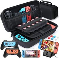 heystop bag compatible with nintendo switch carry case pouch switch cover case 6 joycon grips and playstand for nintendo switch